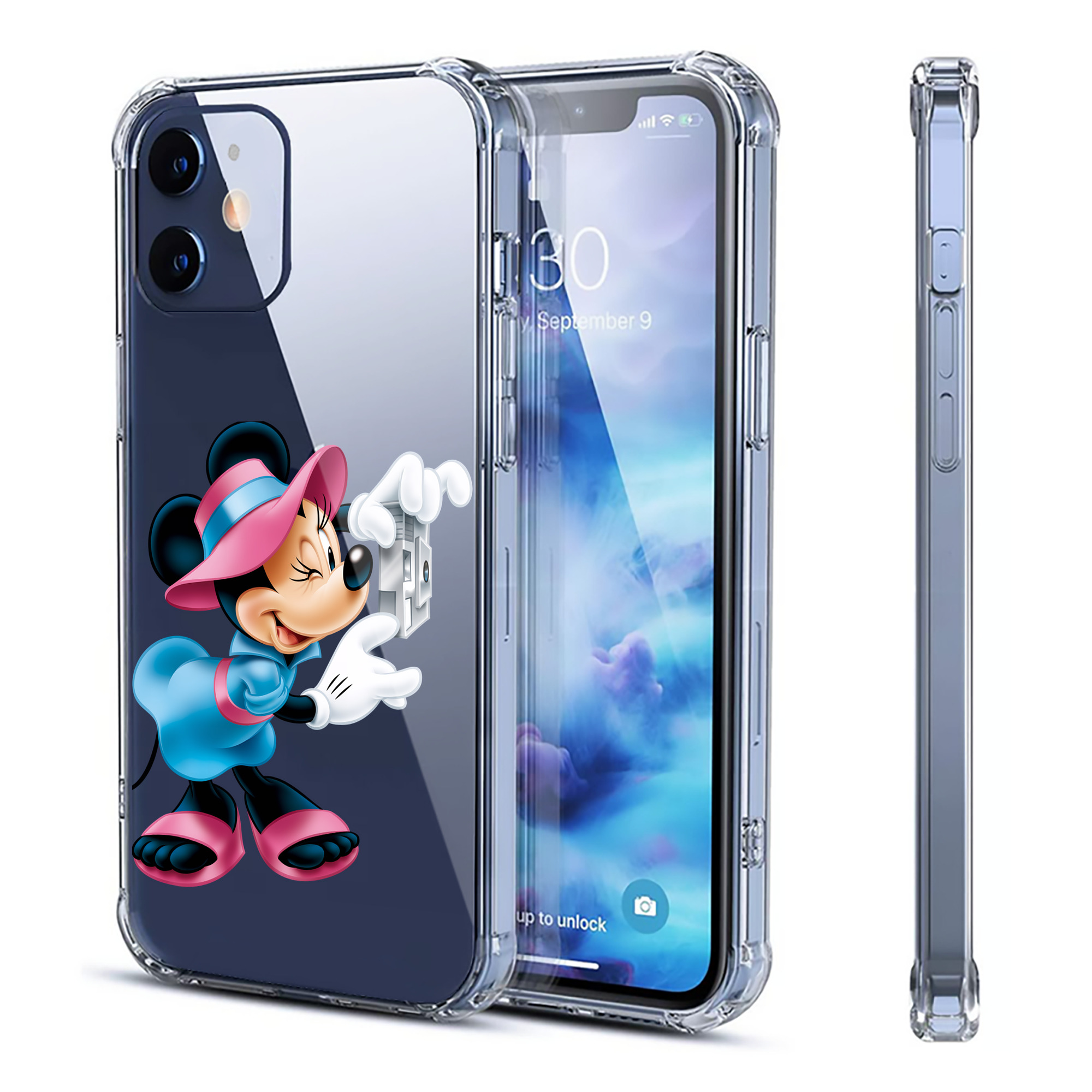 （画像用） ミッキーマウス Mickey Mouse 【iPhone 12シリーズ対応】透明スマホケース（クリアソフトケース）